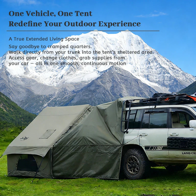 Pakicetus Inflatable Camping Tent With Extended Canopy Windproof Design