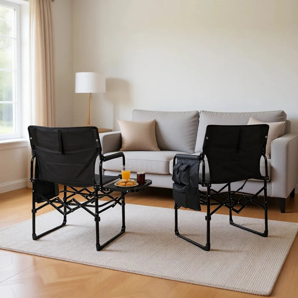 Folding Outdoor Director Chairs With Side Table And Bag