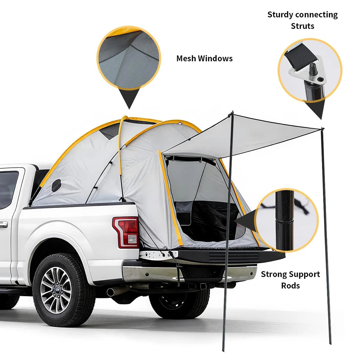 HiMiss Waterproof Pickup Truck Bed Tent With 210D Oxford Fabric
