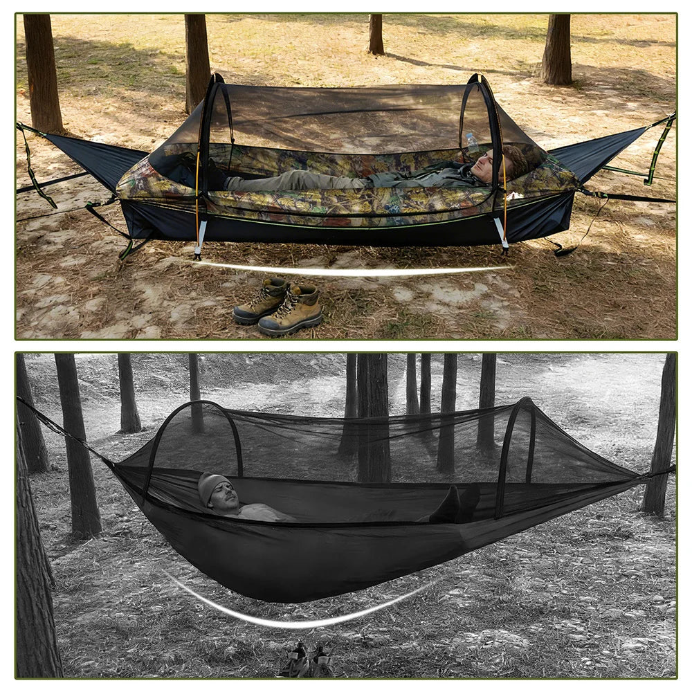 Night Cat Waterproof Flat Lay Hammock Tent With Mosquito Net