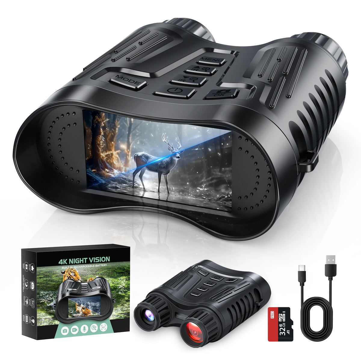 Letcmoi Rechargeable Night Vision Telescope 4K Infrared Camera