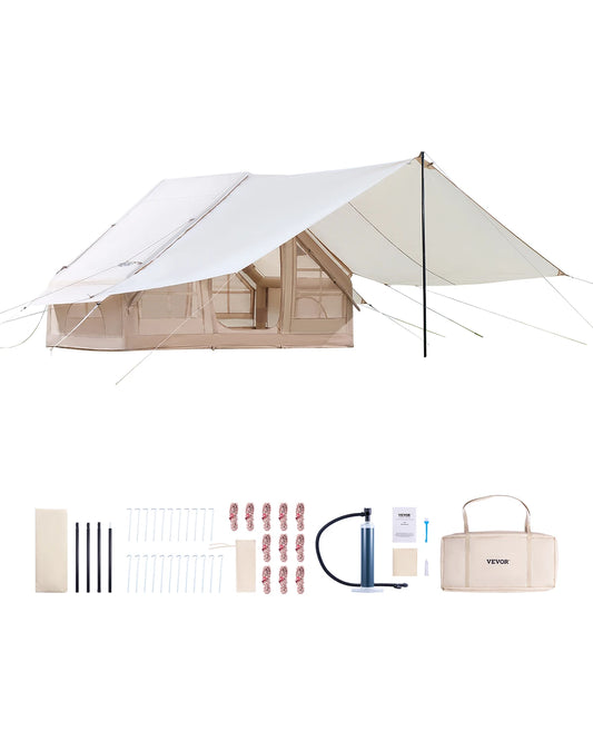 SucceBuy Inflatable Camping Tent with Hand Pump Easy Setup Mesh Windows