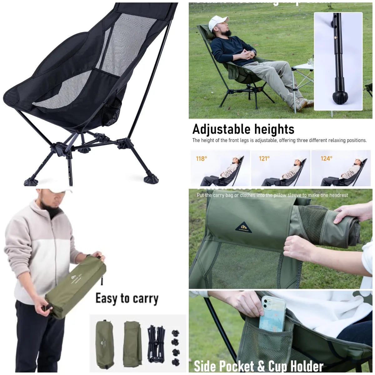 Ytyin Ultralight Folding Beach Chair With Anti Sinking Feet