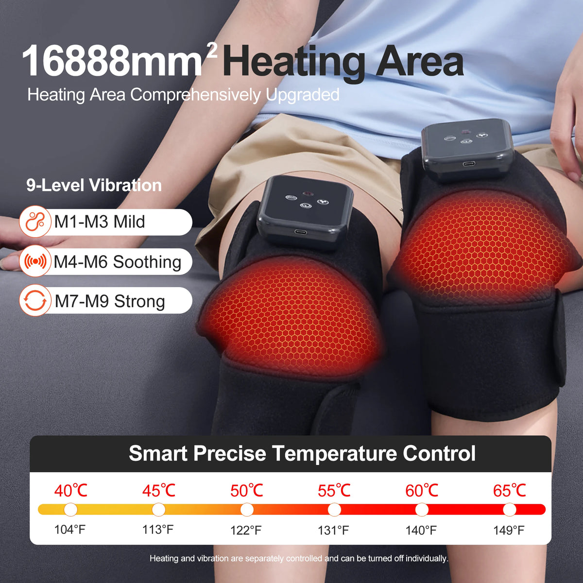 Leerccon Heated Knee And Elbow Massager With Adjustable Vibration