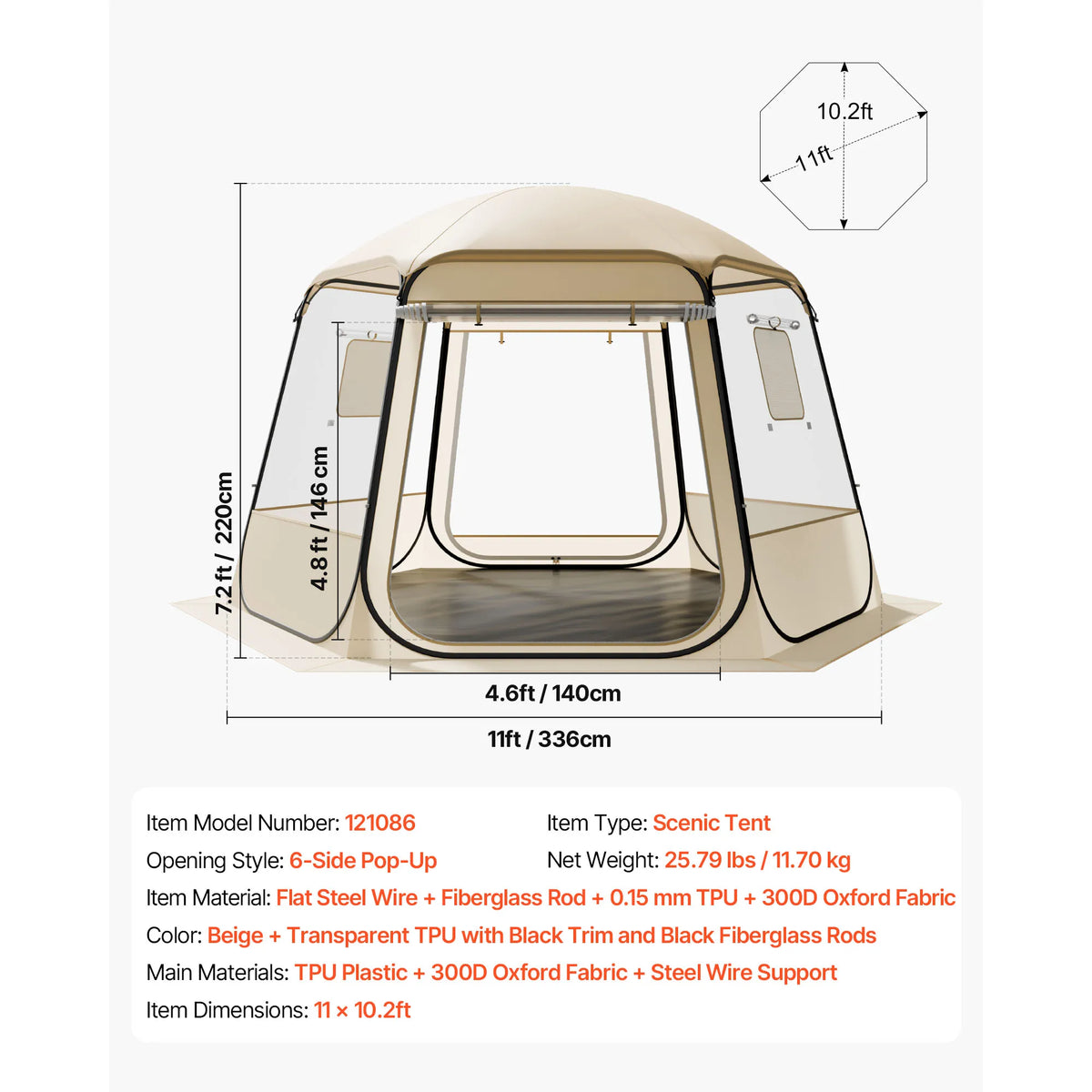 SucceBuy Pop Up Bubble Tent Waterproof For Outdoor Camping
