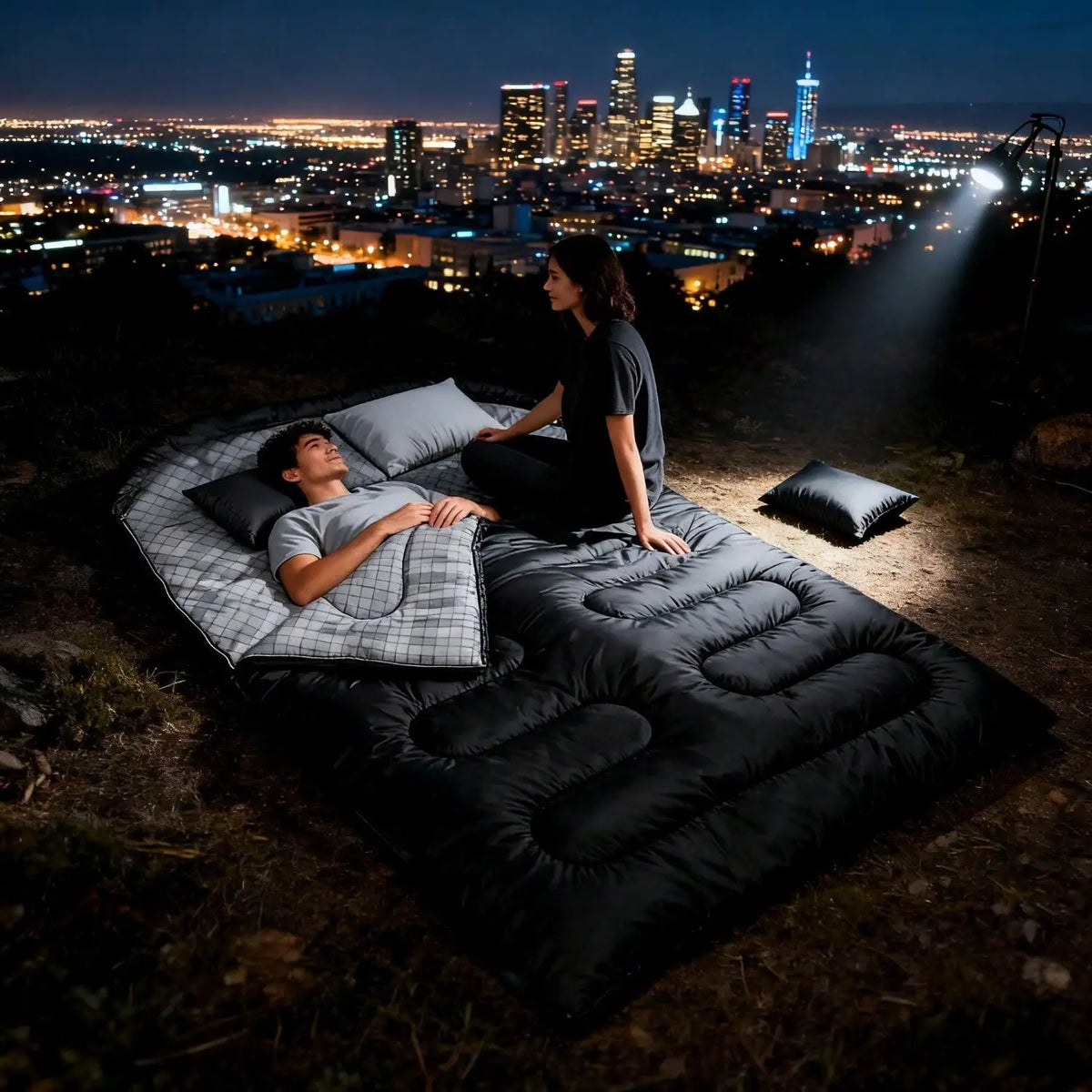 Double Sleeping Bag For Adults All Season Camping Hiking