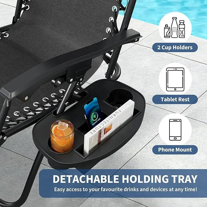 HiMISS Adjustable Reclining Patio Lounge Chair With Pillow
