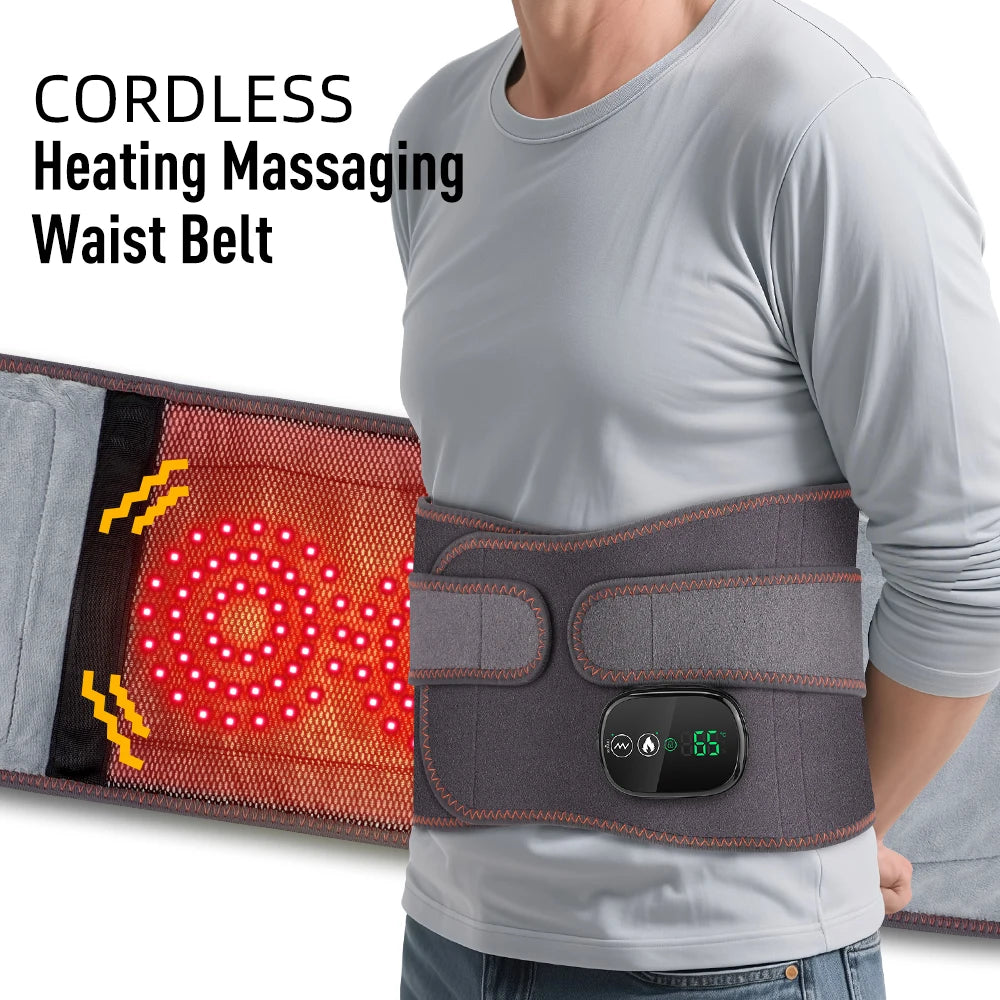 Hailicare Wireless Heated Waist Belt Vibration Massage 3 Heat Modes