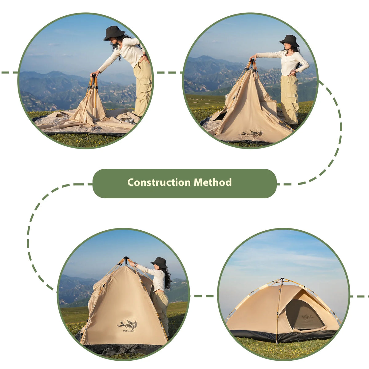 Pakicetus Instant Pop Up Dome Tent Easy Setup Family Camping