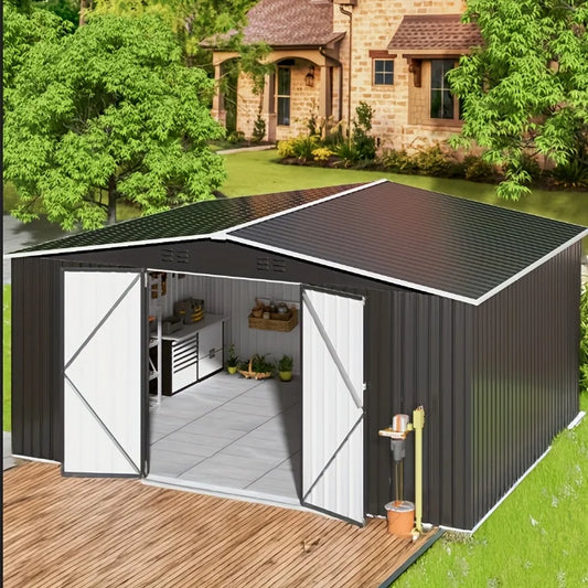 Viwat Heavy Duty Metal Garden Storage Shed With Lockable Door