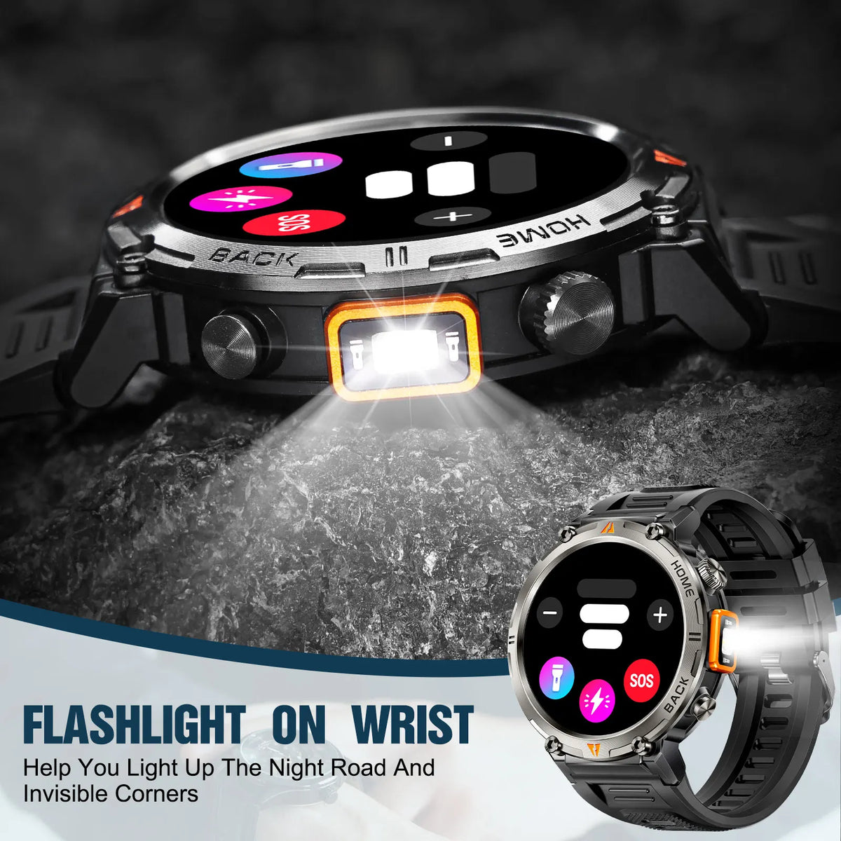 EIGIIS KE3 Bluetooth Calling Smartwatch With Health Monitor And Flashlight
