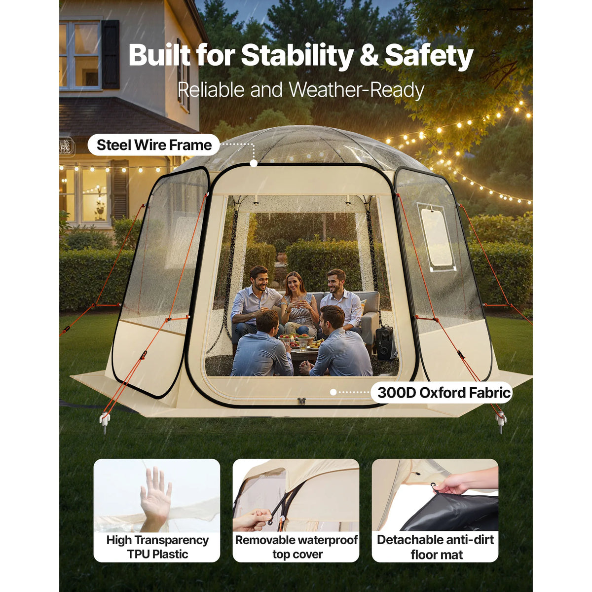 SucceBuy Waterproof Pop Up Bubble Tent For Outdoor Camping