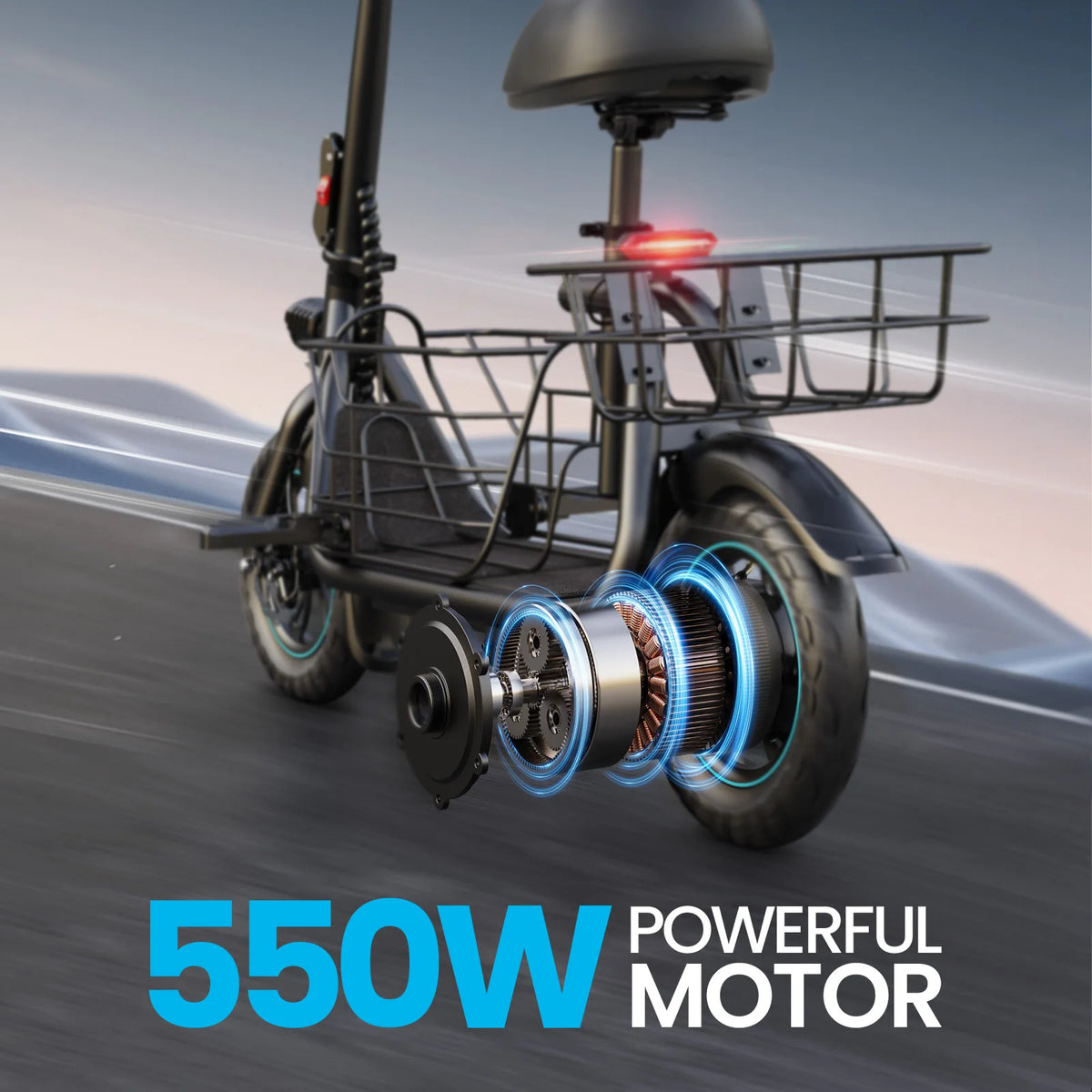 Gyroor Foldable Electric Scooter With Three Riding Modes For Adults