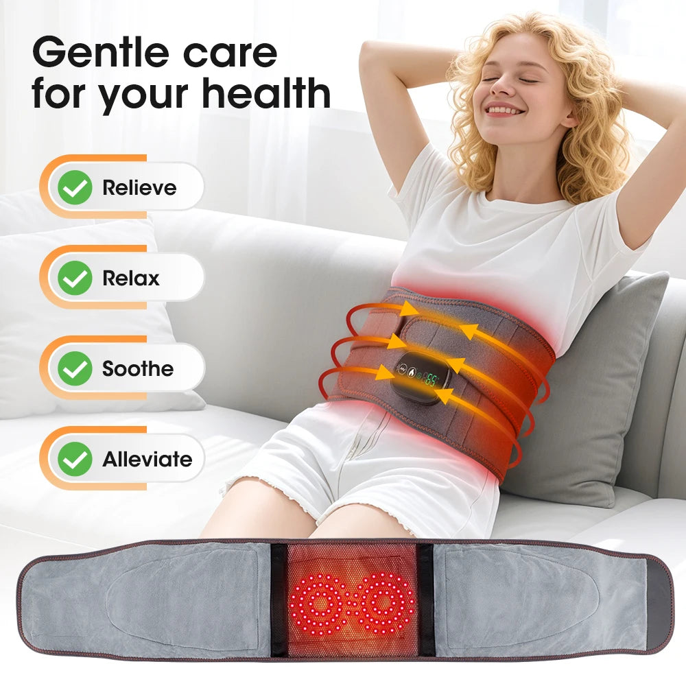 Hailicare Wireless Heated Waist Belt Vibration Massage 3 Heat Modes