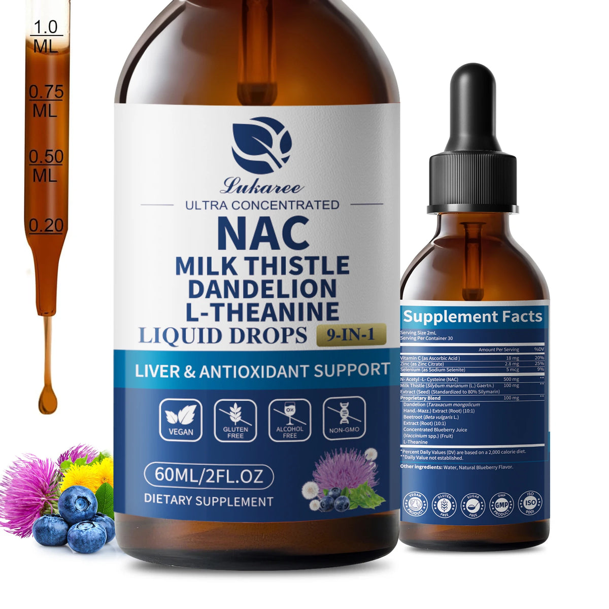 Beworths N-Acetyl-L-Cysteine NAC with Milk Thistle and Selenium Supplement
