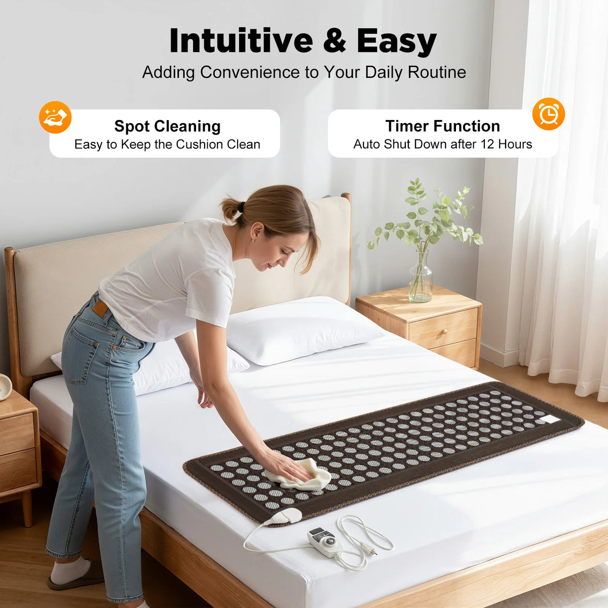Bymaocar Natural Jade Heating Cushion With Far Infrared Therapy