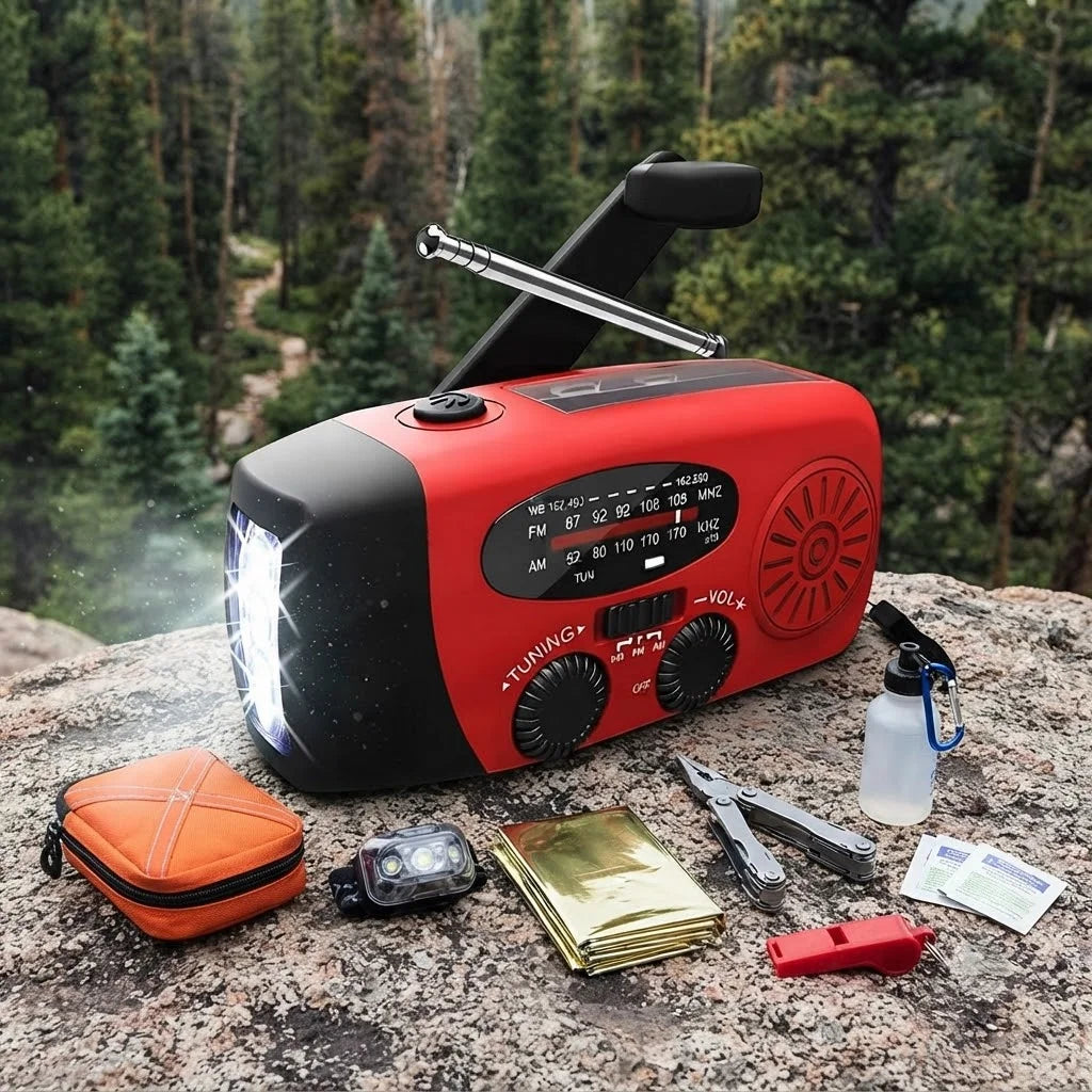 Hand Crank Emergency Radio With Power Bank And Flashlight