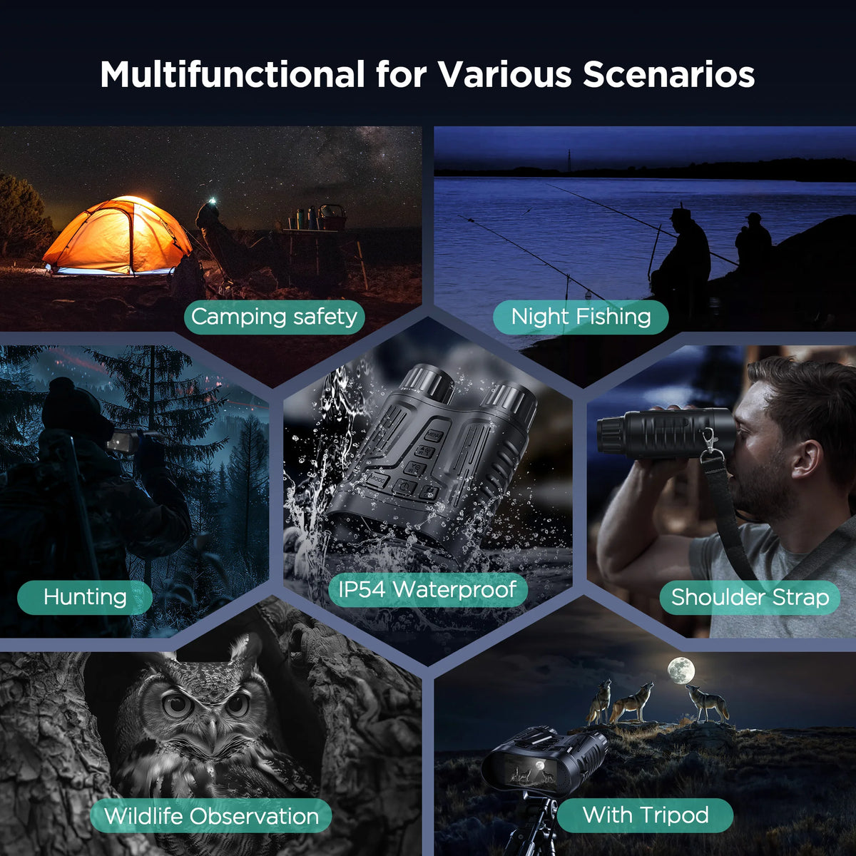 DIYIMIN Night Vision Binoculars With 4K Video And 8X Magnification