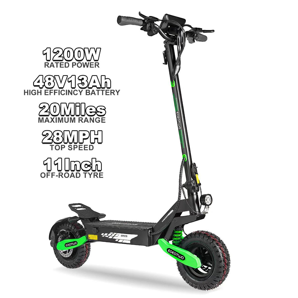 Eoeotwo 1200W Off Road Electric Scooter For Daily Commuting