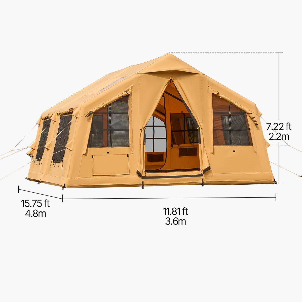 Vevor Inflatable Camping Tent With Stove Jack And Skylight Vent
