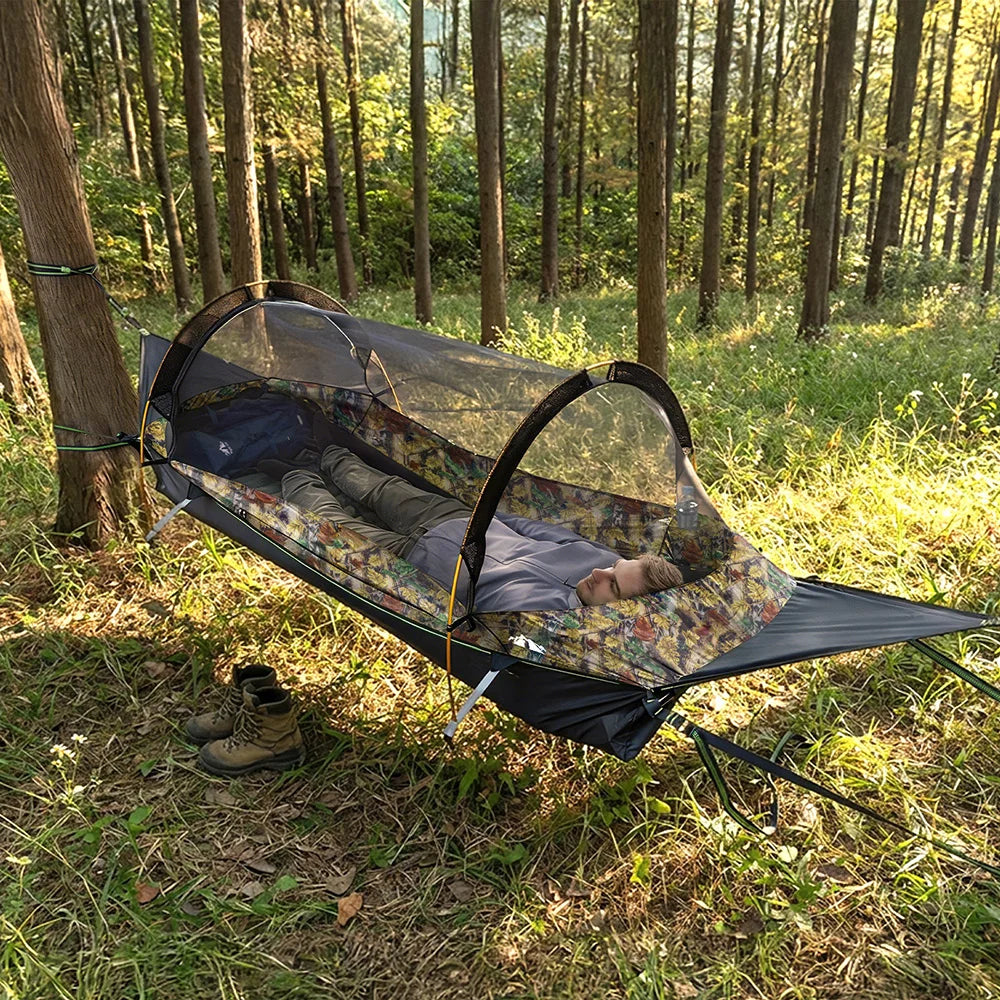 Night Cat Camping Hammock Tent With Mosquito Net And Rainfly