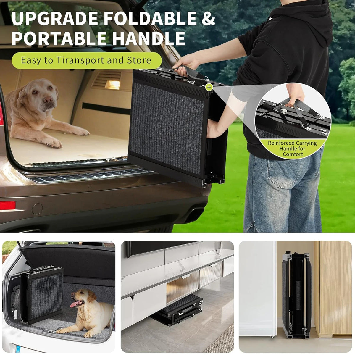 HiMiss Portable Folding Metal Dog Ramp For Large Pets