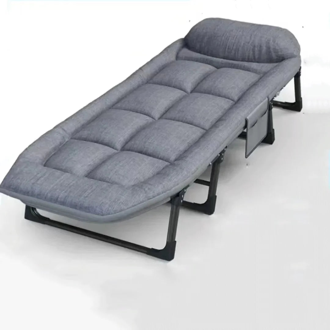 Aoran Folding Lounge Chair With Side Pocket And Steel Frame