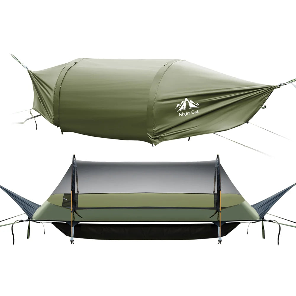 Night Cat Waterproof Hammock Tent With Mosquito Net Storage