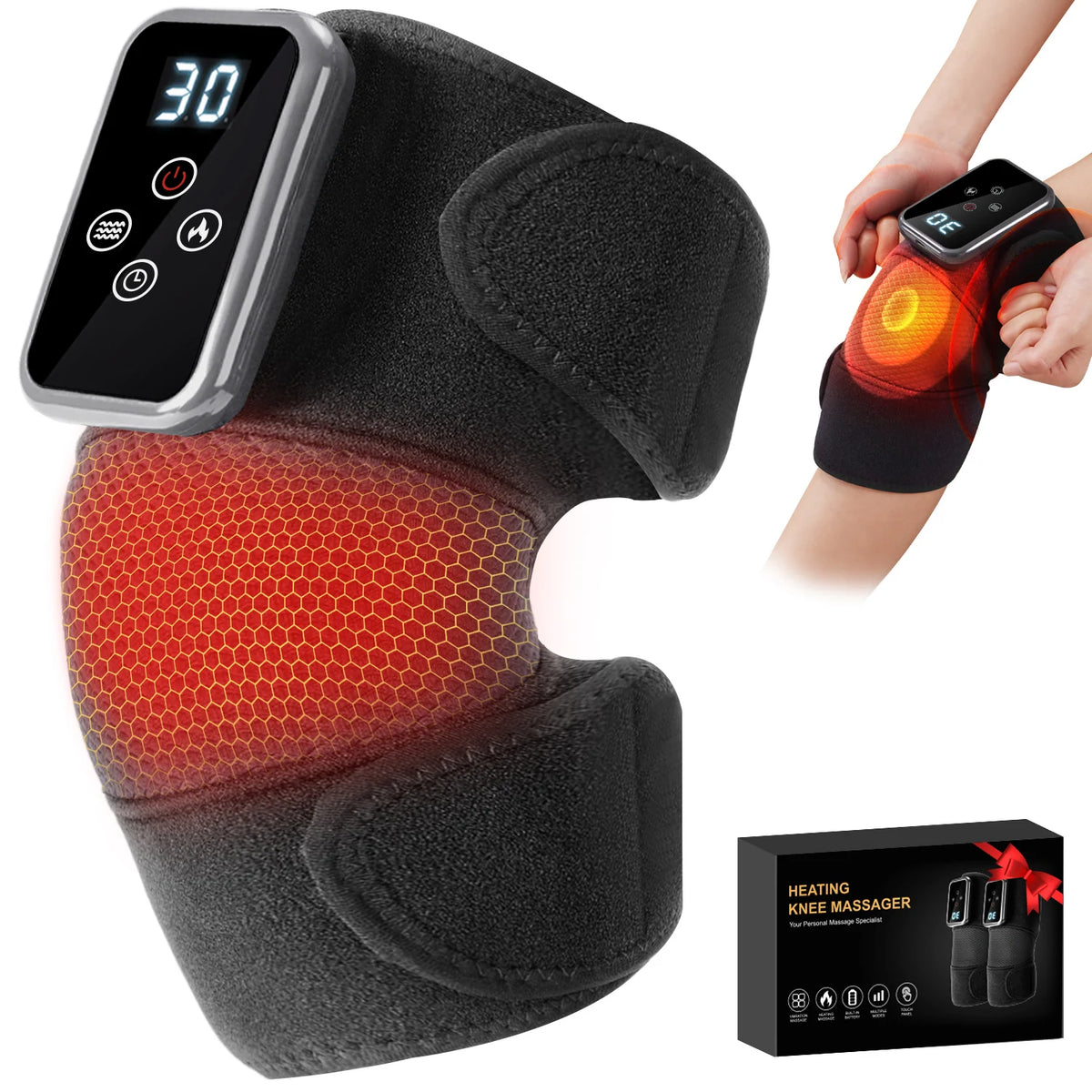 Leercon Heated Knee Elbow Shoulder Vibrating Therapy Wrap