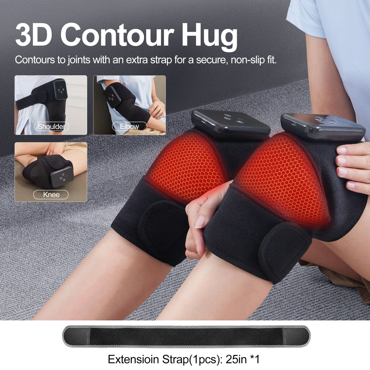 Leercon Heated Knee Massager And Vibration Pad For Joint Relief
