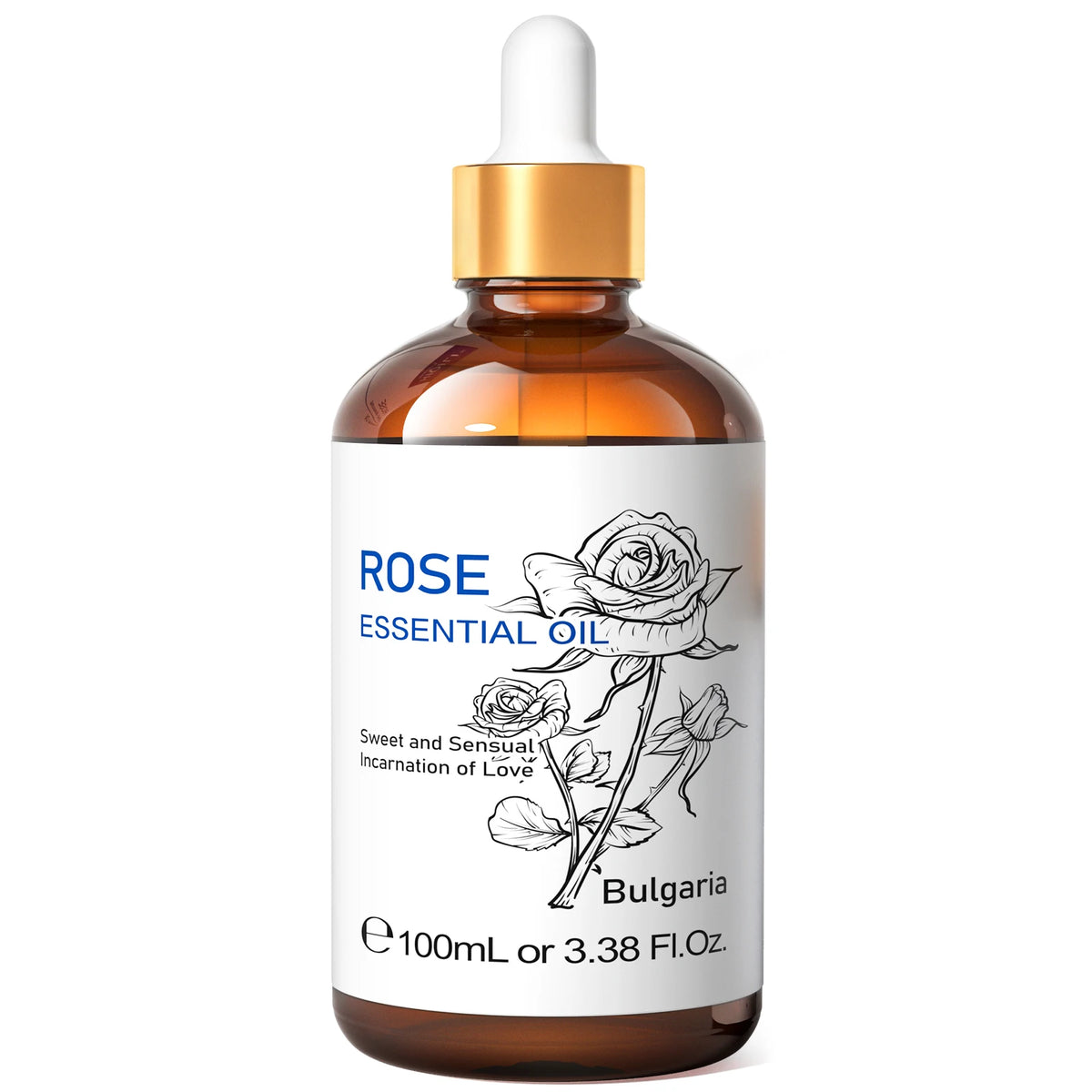 HIQILI 100ml Natural Essential Oil, Geranium/Tea Tree/Rosemary/Rose/Vanilla/Lavender/Peppermint, Used For Humidifiers/Diffusers
