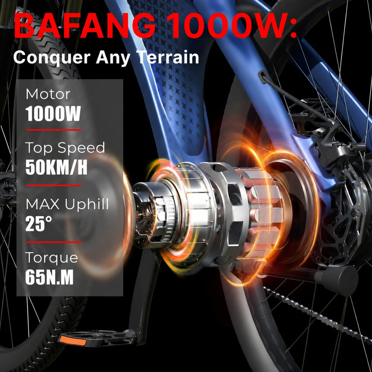 HUANCI Q5 Electric Bikes for Adults 1000W 48V 13AH Ebikes E Bikes Electric Bicycles 50km/h Electric Dirt Bike Electric E Bikes
