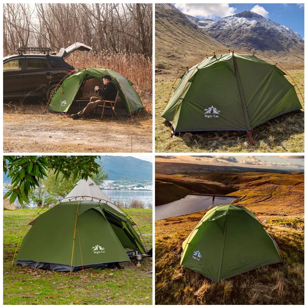 Night Cat Lightweight Two Person Waterproof Backpacking Tent