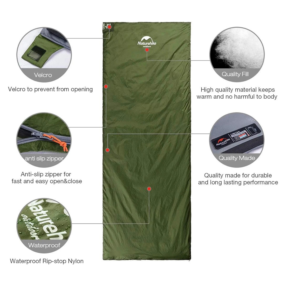 Naturehike Ultralight Envelope Sleeping Bag Portable Summer Camping