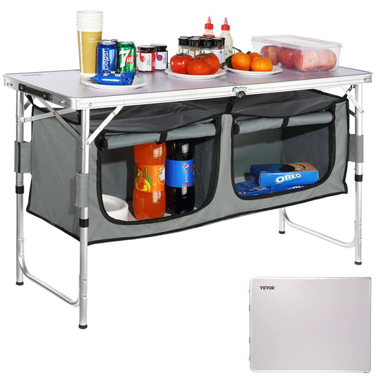 SucceBuy Quick Setup Folding Camping Kitchen Table For Outdoors