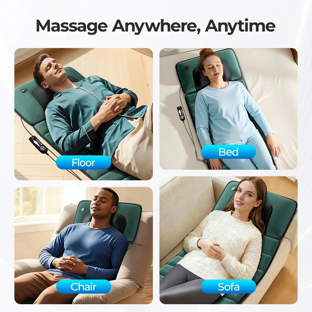 HOMEMASSA 10 Motors Full Body Deep Tissue Vibration Massage Mat