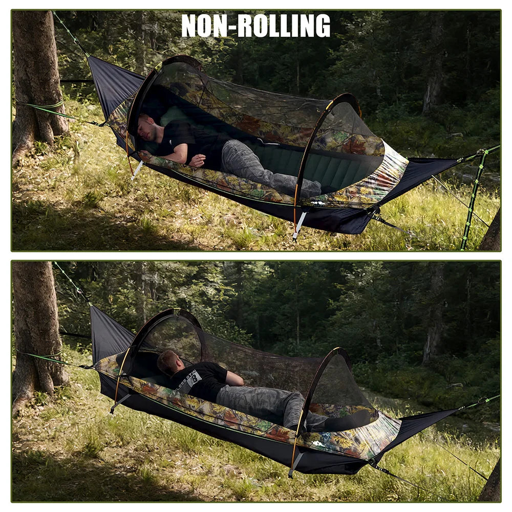Night Cat Flat Lay Hammock Tent With Mosquito Net And Rainfly