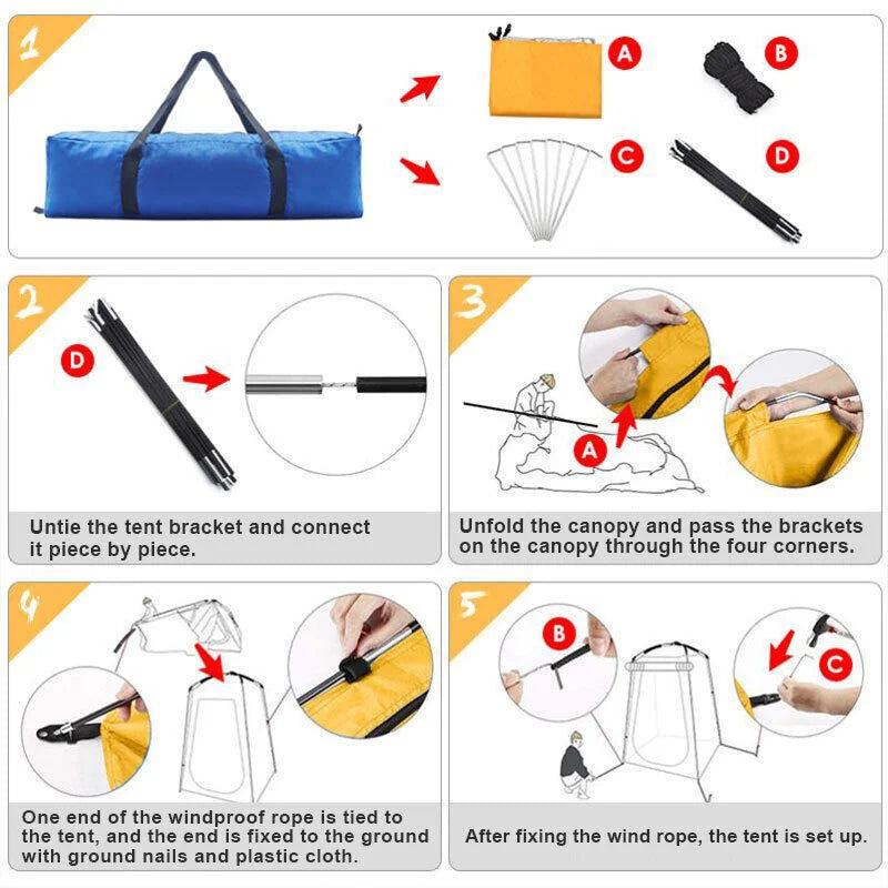 Portable Outdoor Privacy Shower And Changing Tent For Camping