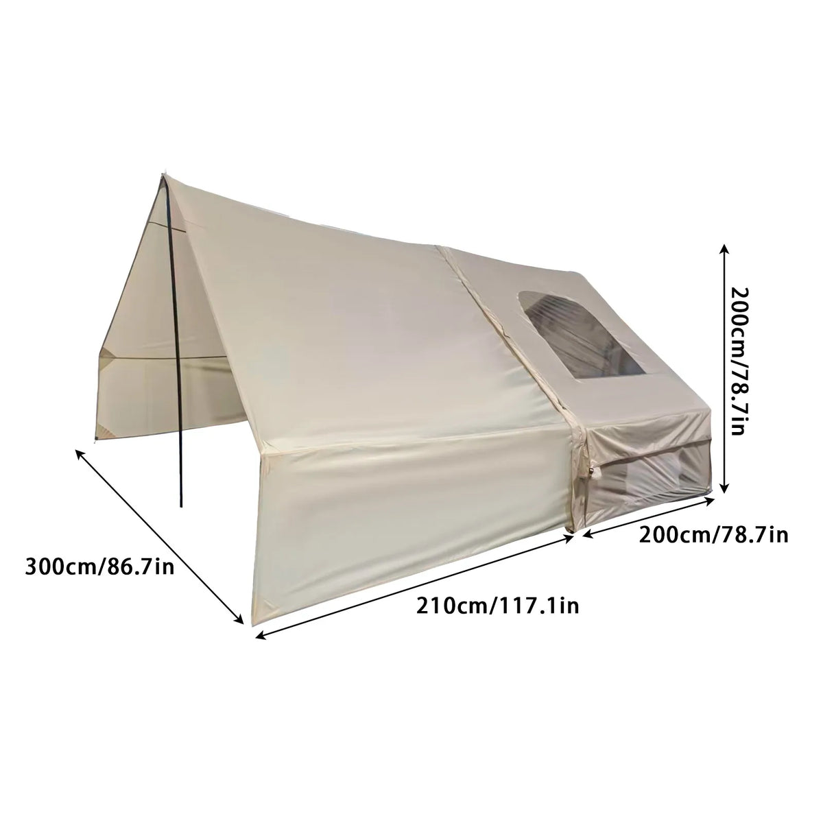 Pakicetus Inflatable Camping Tent With Extended Canopy Windproof Design