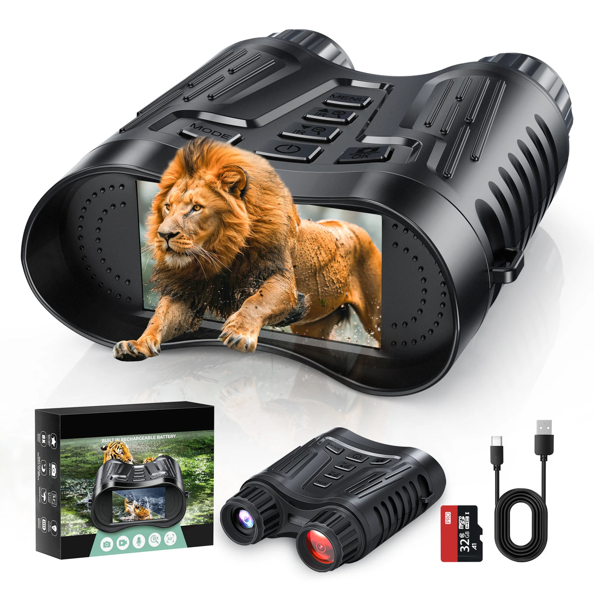 Letcmoi Rechargeable Night Vision Telescope 4K Infrared Camera