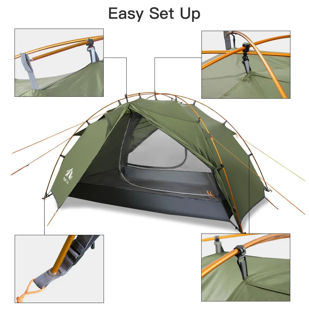 Night Cat Lightweight Two Person Waterproof Backpacking Tent