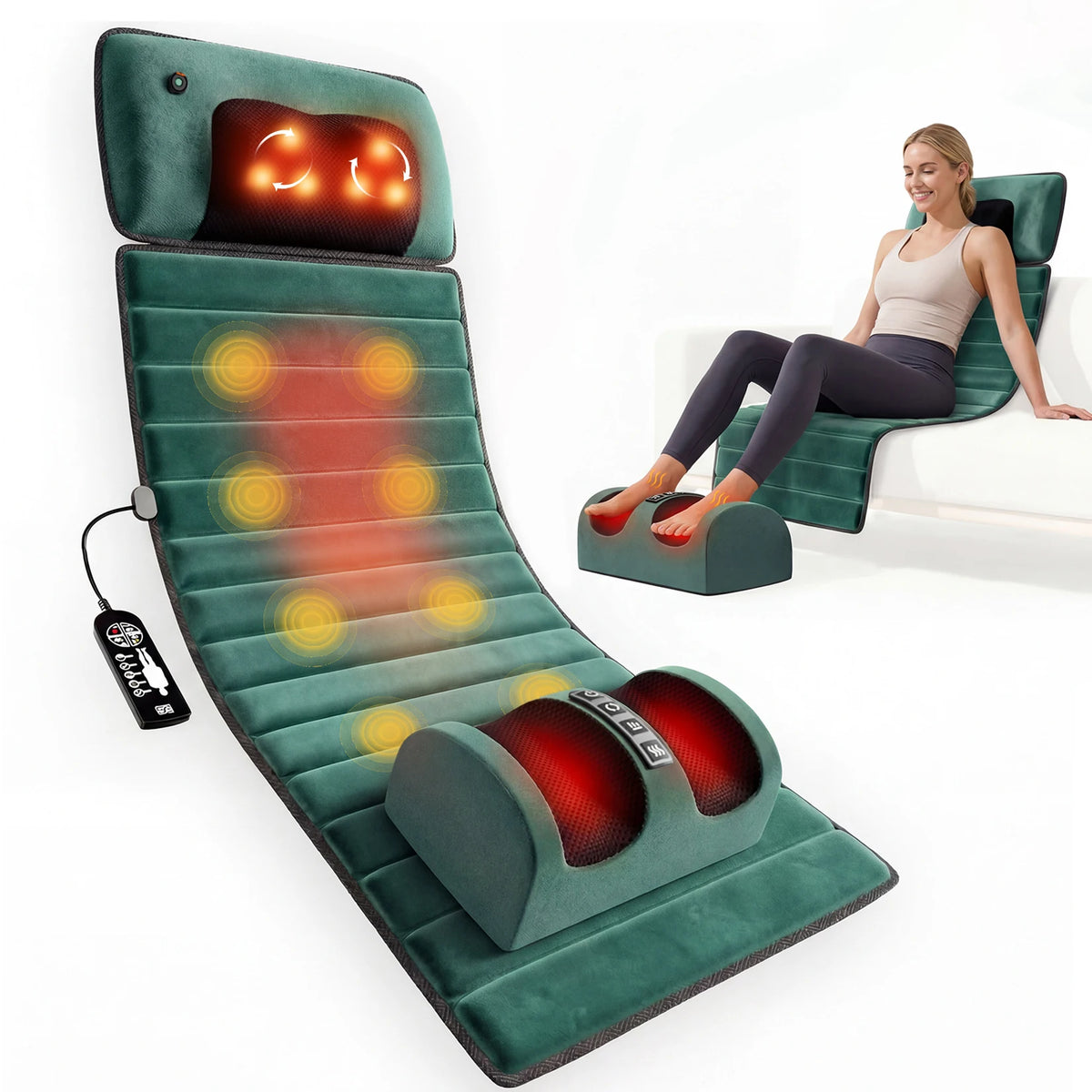 HOMEMASSA Full Body Vibration Massage Pad With 10 Motors
