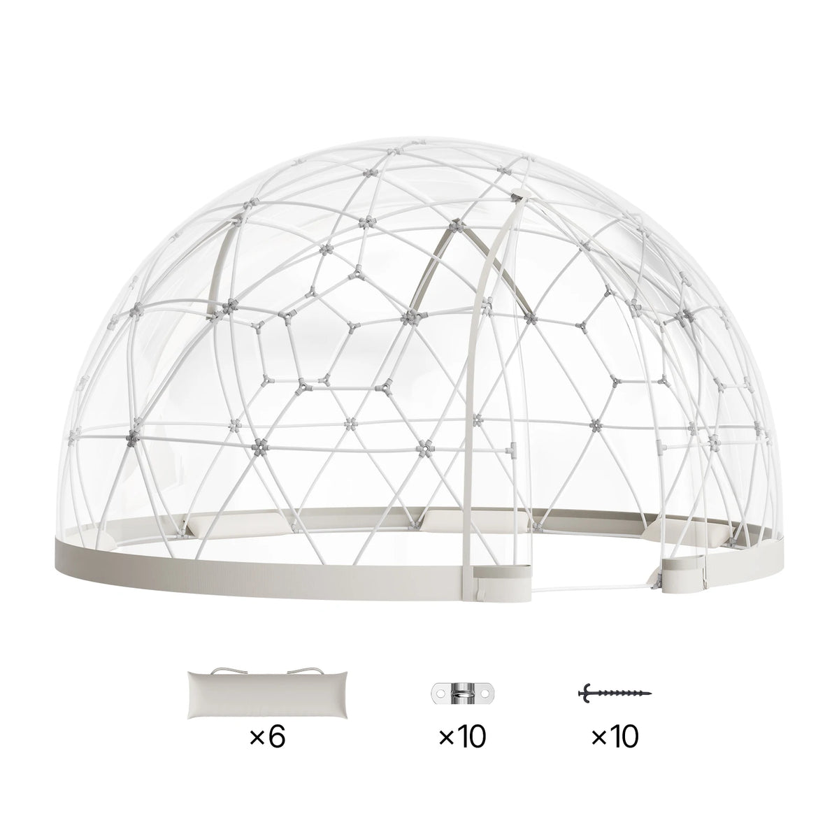 Weatherproof Geodesic Dome Tent With Window PVC Greenhouse
