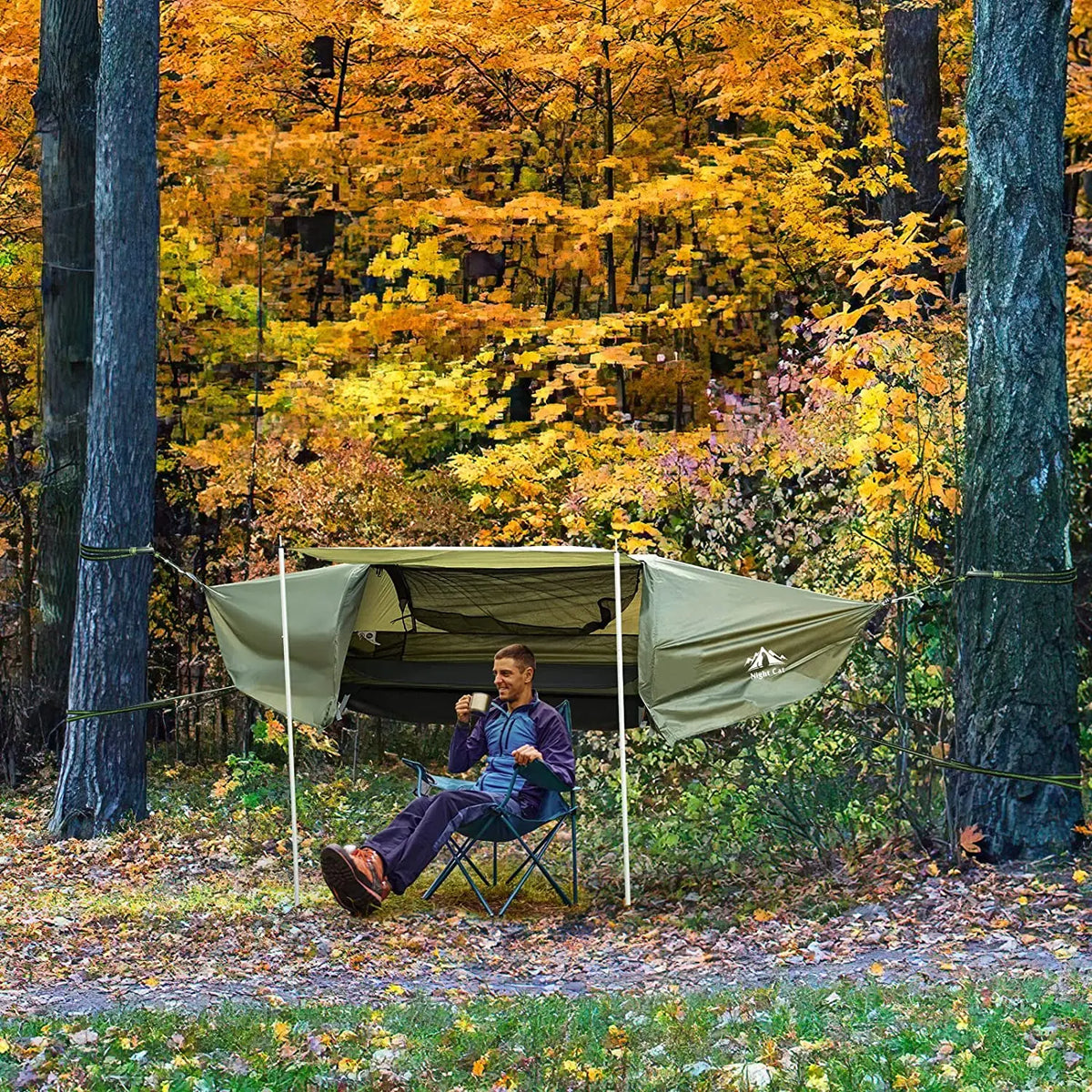 Night Cat Waterproof Hammock Tent With Mosquito Net Storage