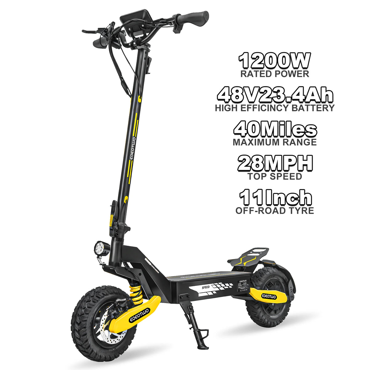 EOEOTWO 1200W Off Road Electric Scooter For Adults Foldable