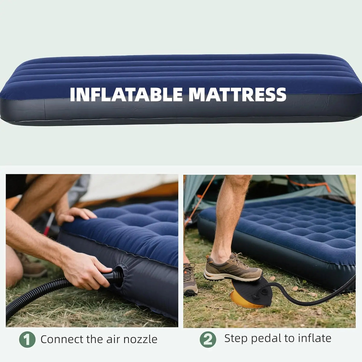 6-In-1 Folding Camping Cot With Mattress Pillow Sleeping Bag