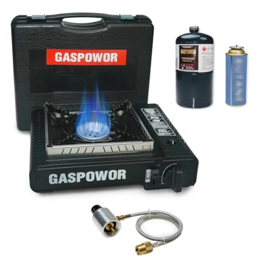 Portable Automatic Ignition Propane Butane Camp Stove With Windscreen