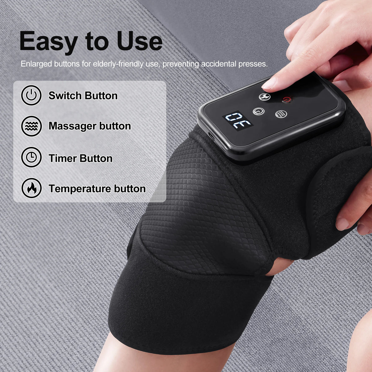 Leercon Heated Knee Elbow Shoulder Vibrating Therapy Wrap