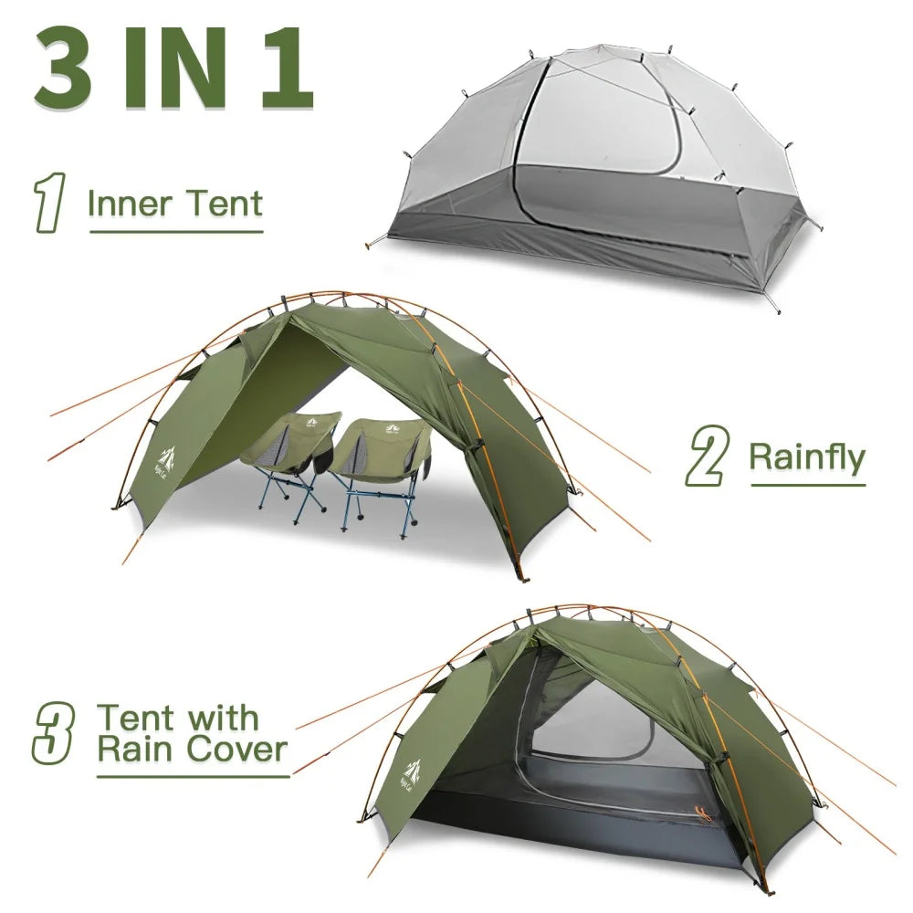 Night Cat Lightweight Two Person Waterproof Backpacking Tent