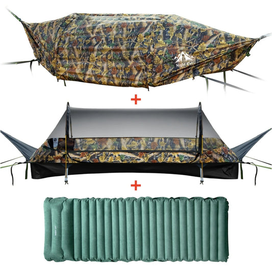 Night Cat Flat Lay Hammock Tent With Mosquito Net And Rainfly